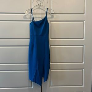 Lulu’s dark blue cocktail dress, asymmetrical, size XS